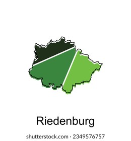 Map City of Riedenburg illustration design template on white background, suitable for your company