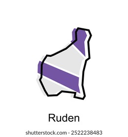 Map City of Ruden Illustration Design, World Map International modern and simple vector, logotype element for template
