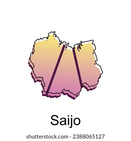 Map City of Saijo design, High detailed vector map - Japan Vector Design Template, suitable for your company