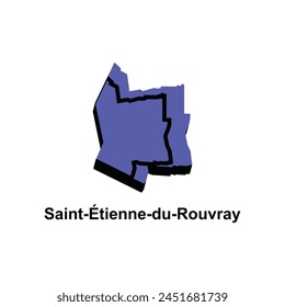 Map City of Saint Etienne Du Rouvray design illustration, vector symbol, sign, outline, World Map International vector template on white background