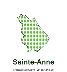 Map City of Sainte Anne Dot Style concept infographics element, trip around the world design template