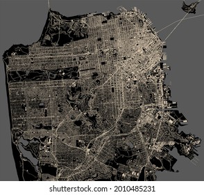 map of the city of San Francisco, USA