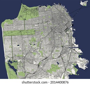 map of the city of San Francisco, USA