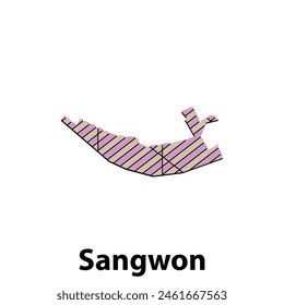 Map City of Sangwon colorful geometric modern outline, High detailed vector illustration vector Design Template, suitable for your company