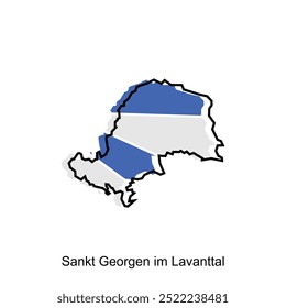 Map City of Sankt Georgen im Lavanttal Illustration Design, World Map International modern and simple vector, logotype element for template