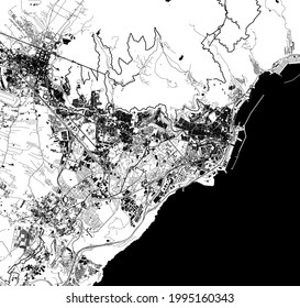 map of the city of Santa Cruz de Tenerife, Spain