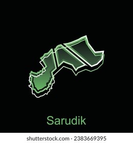 Map City of Sarudik, Borders for your infographic. Vector illustration design template