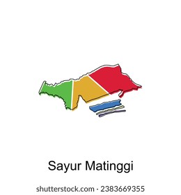 Map City of Sayur matinggi, Borders for your infographic. Vector illustration design template