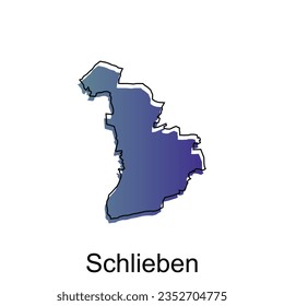 map City of Schlieben. vector map of the German Country. Vector illustration design template