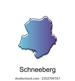 map City of Schneeberg. vector map of the German Country. Vector illustration design template