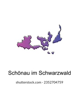 map City of Schonau Im Schwarzwald. vector map of the German Country. Vector illustration design template