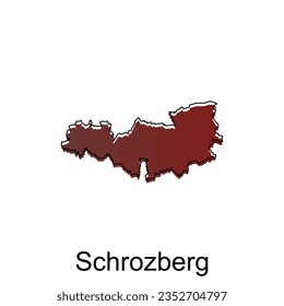 ciudad de Schrozberg. mapa vector del país alemán. Plantilla de diseño de ilustración de vector
