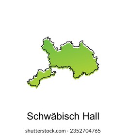 map City of Schwabisch Hall. vector map of the German Country. Vector illustration design template