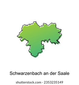 map City of Schwarzen Am Der Saale. vector map of the German Country. Vector illustration design template