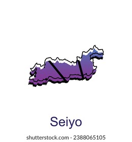 Map City of Seiyo design, High detailed vector map - Japan Vector Design Template, suitable for your company