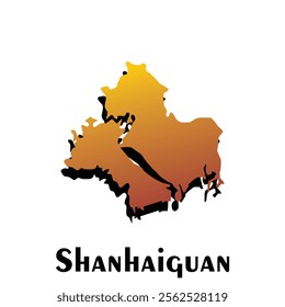 Map City of Shanhaiguan, World Map International vector on white background