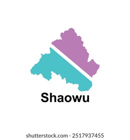 Mapa Cidade de Shaowu, vetor modelo de design simples e moderno - localização do mapa em China País