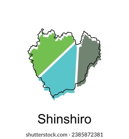 Map City of Shinshiro design, High detailed vector map - Japan Vector Design Template