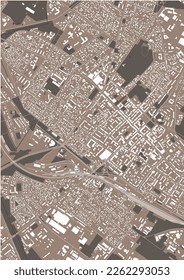 map of the city of Siauliai, Lithuania