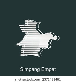 Map City of Simpang Empat Logo Vector Design. Abstract, designs concept, logos, logotype element for template.