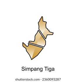 map City of Simpang Tiga vector design template, Indonesia Map with states and modern round shapes