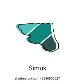 map City of Simuk design template, vector symbol, sign, outline illustration.