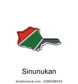 Map City of Sinunukan illustration design, World Map International vector template with outline graphic sketch style isolated on white background