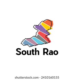 Map City of South Rao, World Map Country of Indonesia vector template with outline, graphic sketch style isolated on white background