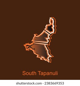 Map City of South Tapanuli, Borders for your infographic. Vector illustration design template