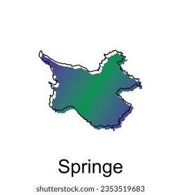 map City of Springe, World Map International vector design template