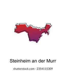 Map City of Steinheim An Der Murr. vector map of German Country design template with outline graphic sketch style isolated on white background