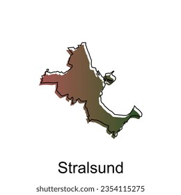 Map City of Stralsund. vector map of German Country design template with outline graphic sketch style isolated on white background