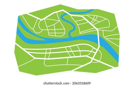 mapa de la calle de la ciudad en la ilustración del vector del plan