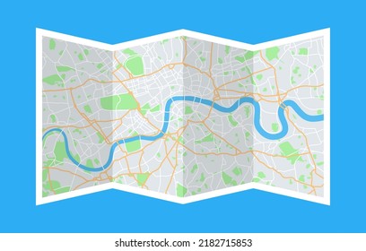 Mapa de calles, carreteras y pueblos de la ciudad. Mapa del fondo gráfico urbano. Localidades de la ciudad, patrón y plan para cartografía, gps y viajes. Vector. Ilustración de la navegación cartográfica. Diseño geográfico.