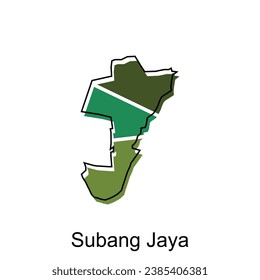 Map City of Subang Jaya vector design, Malaysia map with borders, cities. logotype element for template design