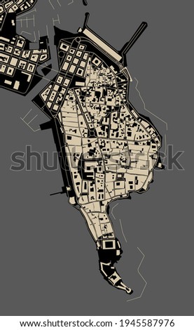 map of the city of Syracuse, Italy