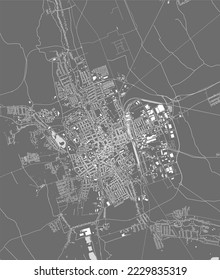 map of the city of Szombathely, Hungary