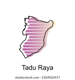 Map City of Tadu Raya illustration design, World Map International vector template with outline graphic sketch style isolated on white background