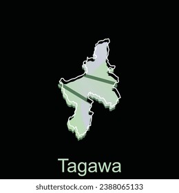 Map City of Tagawa design, High detailed vector map - Japan Vector Design Template, suitable for your company