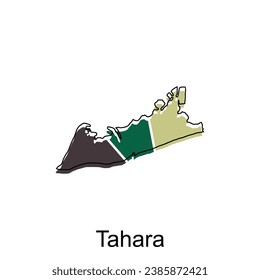 Mapa del diseño de la ciudad de Tahara, Mapa vectorial de alto nivel - Plantilla de diseño de vectores de Japón