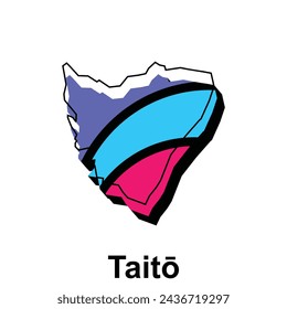Map City of Taito colorful design, map with outline vector illustration, logo for your company and your etc