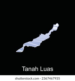 Map City of Tanah Luas illustration design, World Map International vector template with outline graphic sketch style isolated on white background