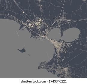 Karte der Stadt Taranto, Italien