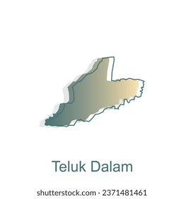 Map City of Teluk Dalam Logo Vector Design. Abstract, designs concept, logos, logotype element for template.