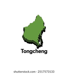 Karte Stadt Tongcheng - administrative Karte, Vektordesign, Logo-Element für Vorlage