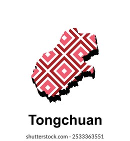 Karte Stadt Tongchuan modernes Muster geometrisch, Hoch detaillierte Vektorgrafik Design Template, geeignet für Ihr Unternehmen