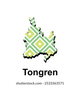 Map City of Tongren modern pattern geometric, High detailed vector illustration Design Template, suitable for your company