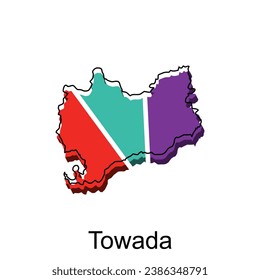 Map City of Towada design, High detailed vector map - Japan Vector Design Template