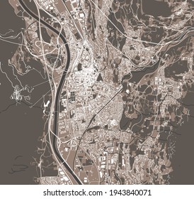 map of the city of Trento, Italy