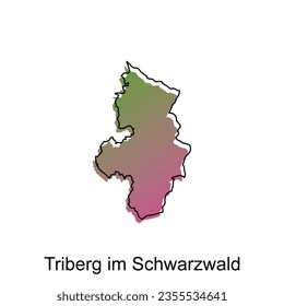 Map City of Triberg Im Schwarzwald, World Map International vector template with outline illustration design, suitable for your company